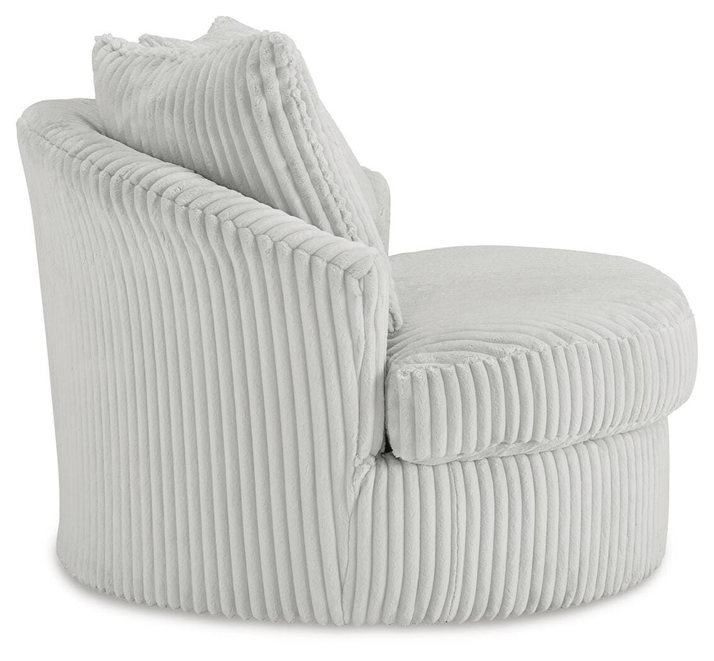 Gramwell Swivel Accent Chair in Alloy, side view
