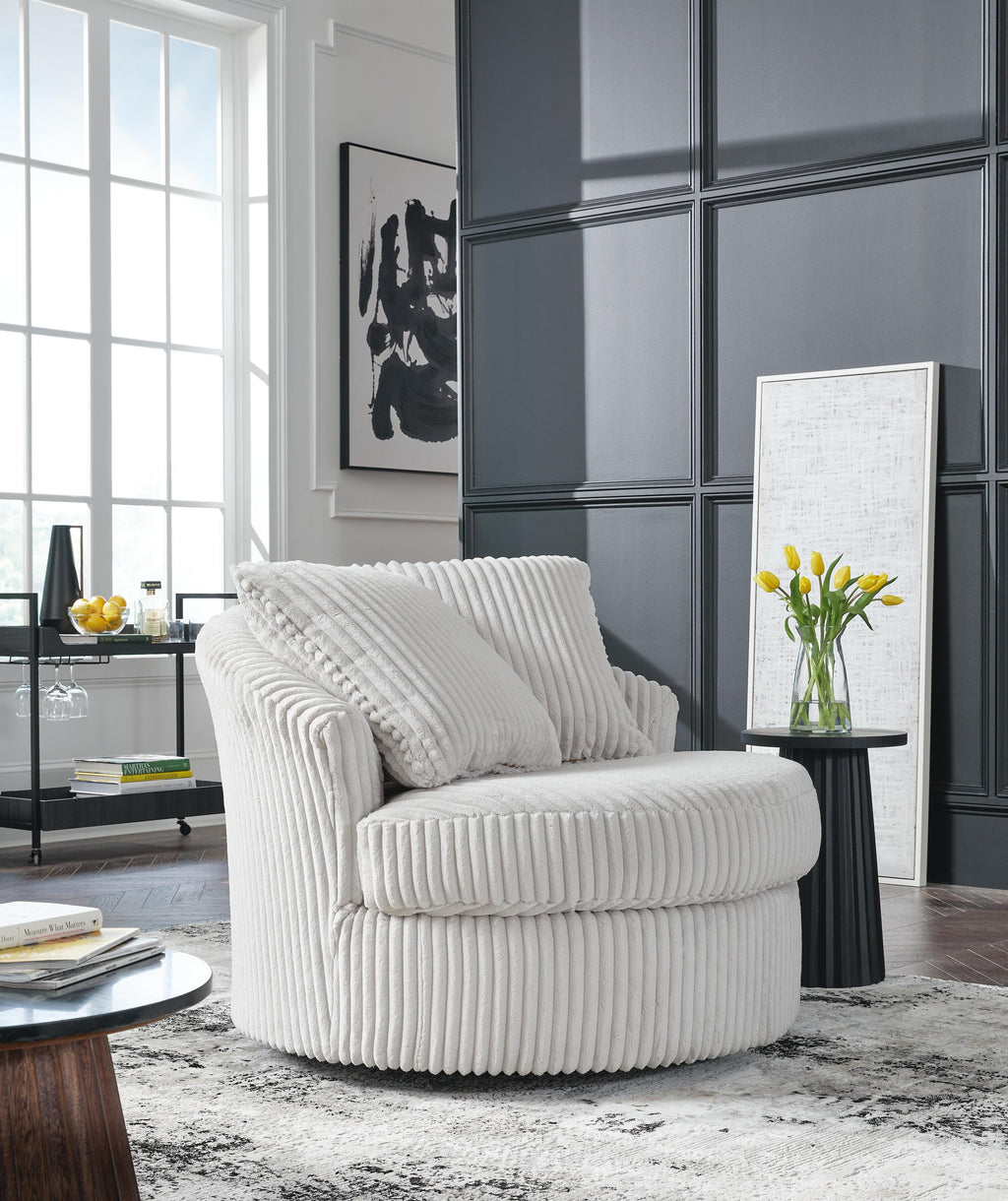 Gramwell Swivel Accent Chair in Alloy, alternate view 3