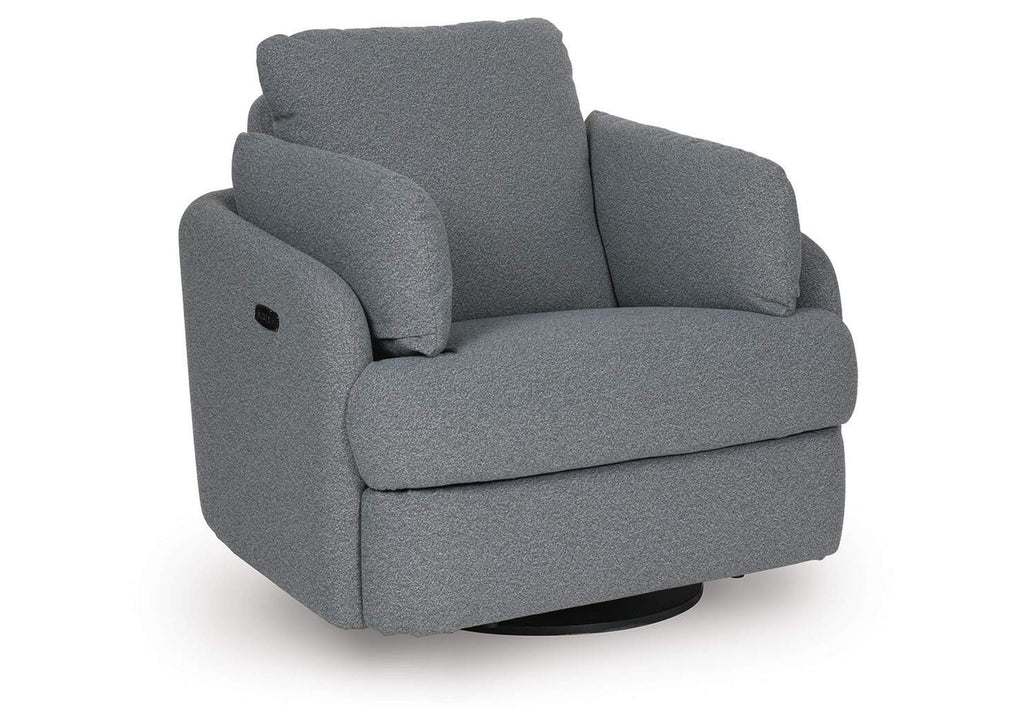 Alainmont Next-Gen Nuvella Swivel Power Recliner angled view