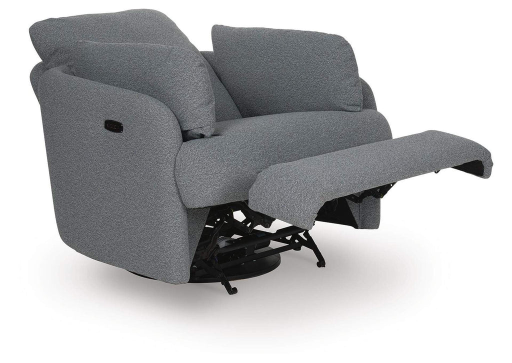 Alainmont Next-Gen Nuvella Swivel Power Recliner angled view