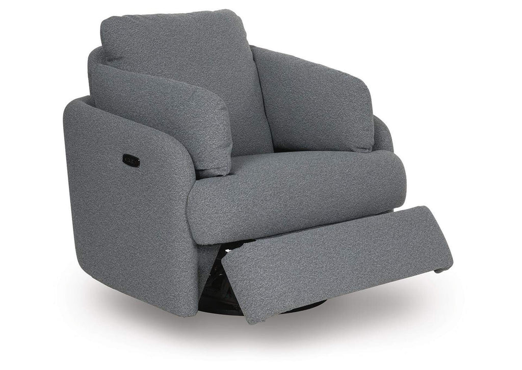 Alainmont Next-Gen Nuvella Swivel Power Recliner angled view