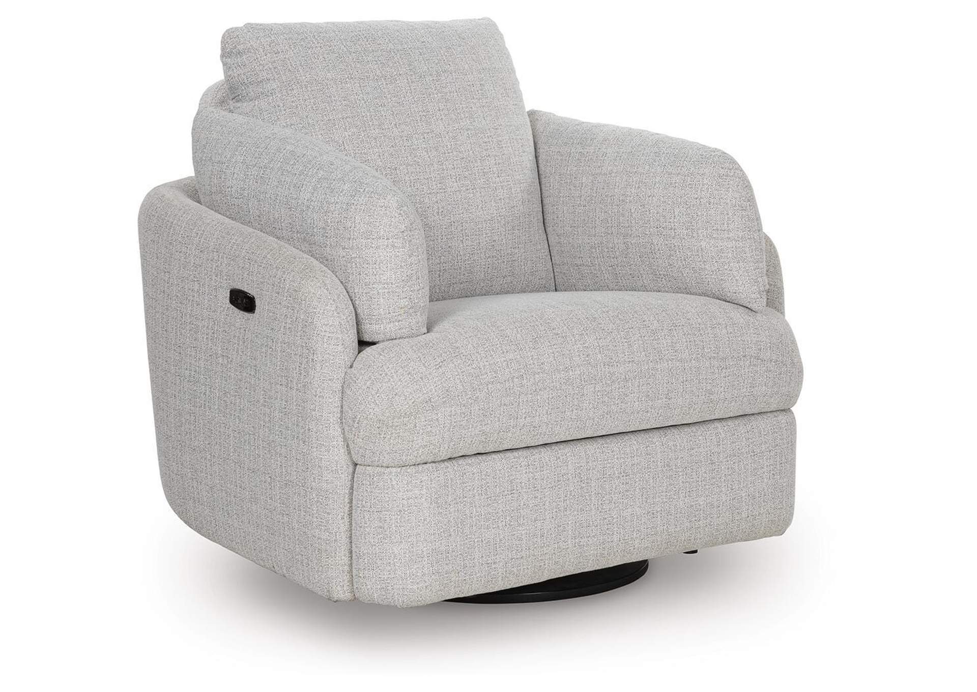 Alainmont Next-Gen Nuvella Swivel Power Recliner angled view