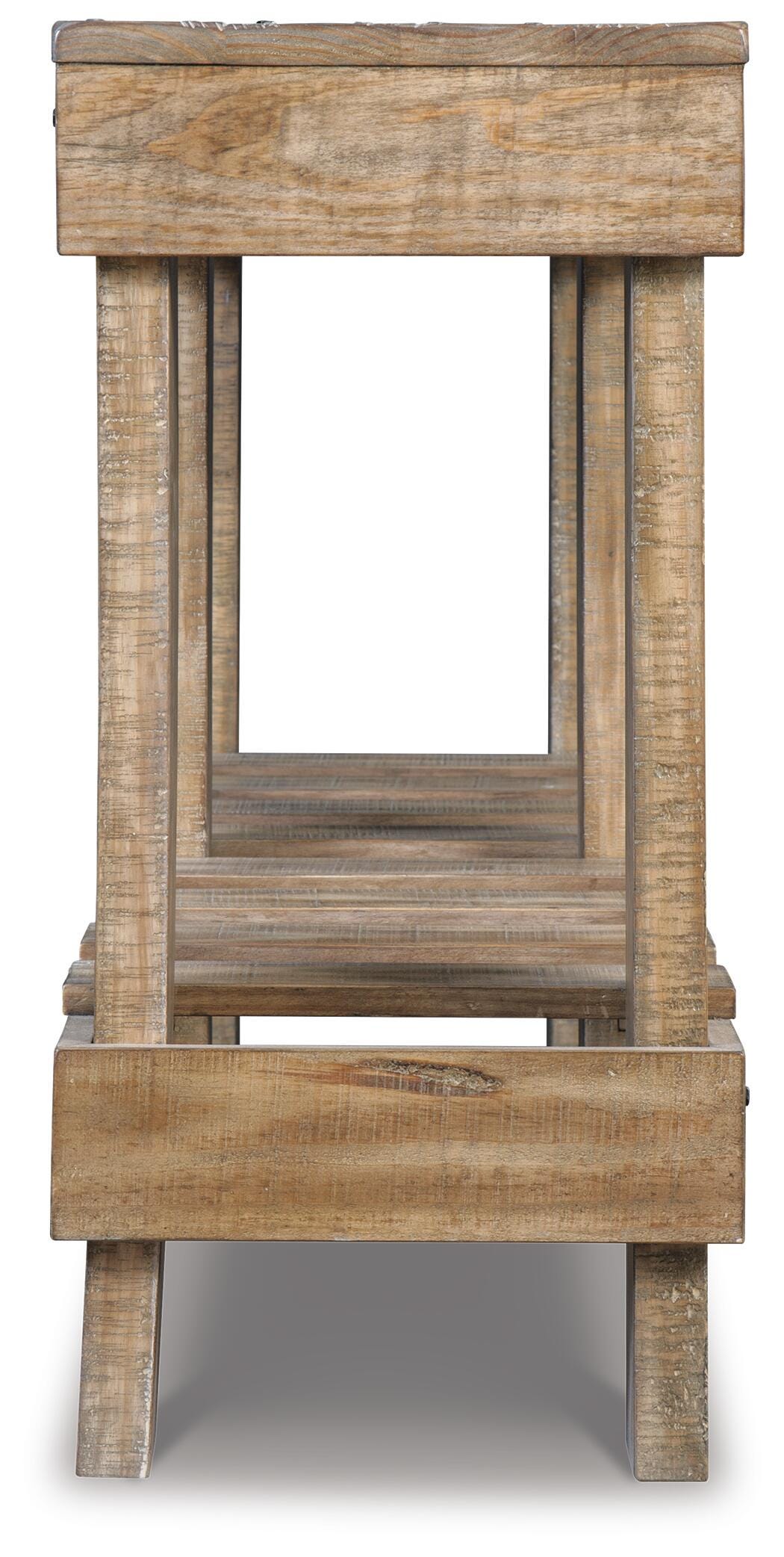 Susandeer Sofa/Console Table in Brown, side view