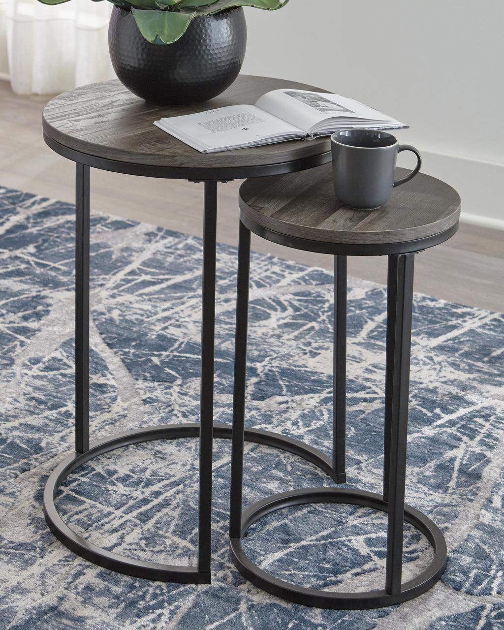 Briarsboro Accent Table (Set of 2) in Black/Gray, lifestyle view