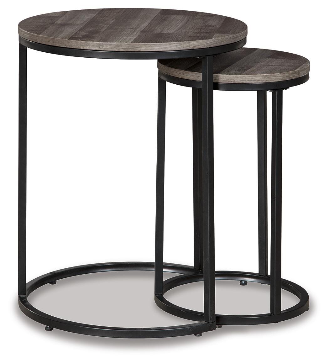 Briarsboro Accent Table (Set of 2) in Black/Gray, side view