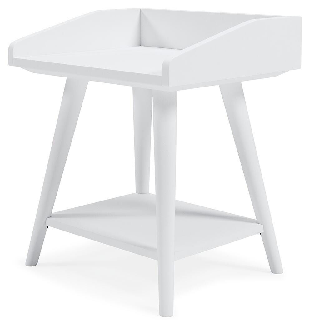 Blariden Accent Table in White, angle view