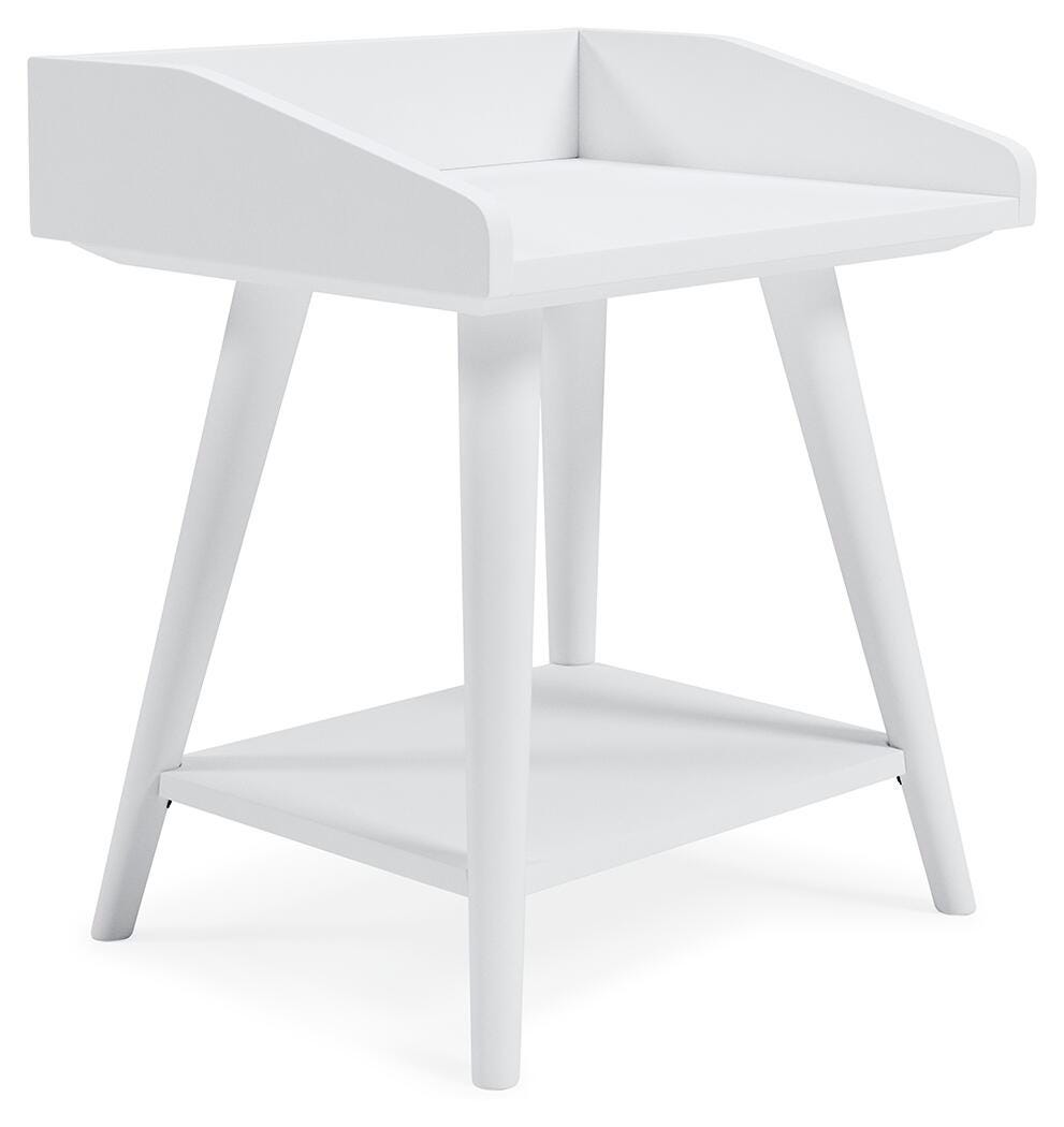 Blariden Accent Table in White, angle view