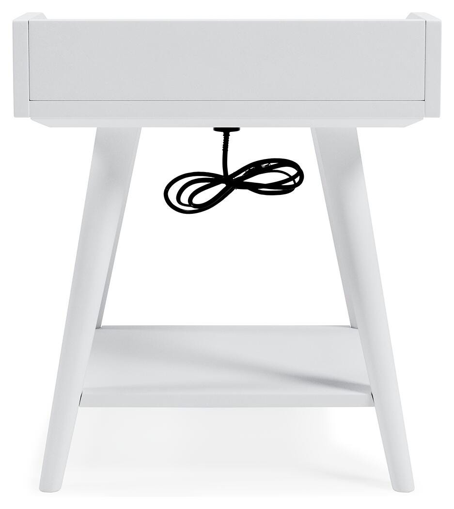 Blariden Accent Table in White, back view