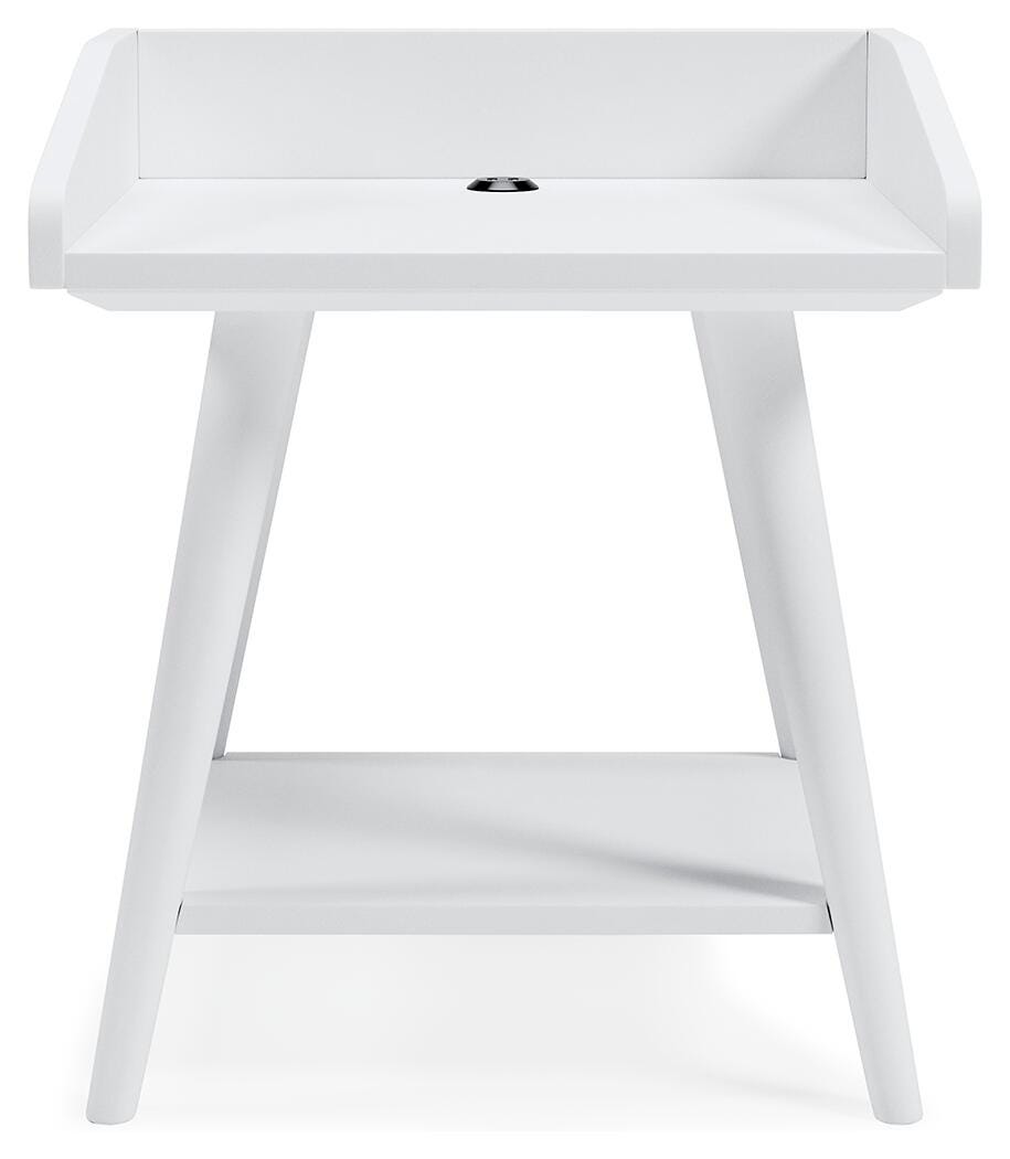 Blariden Accent Table in White, front view