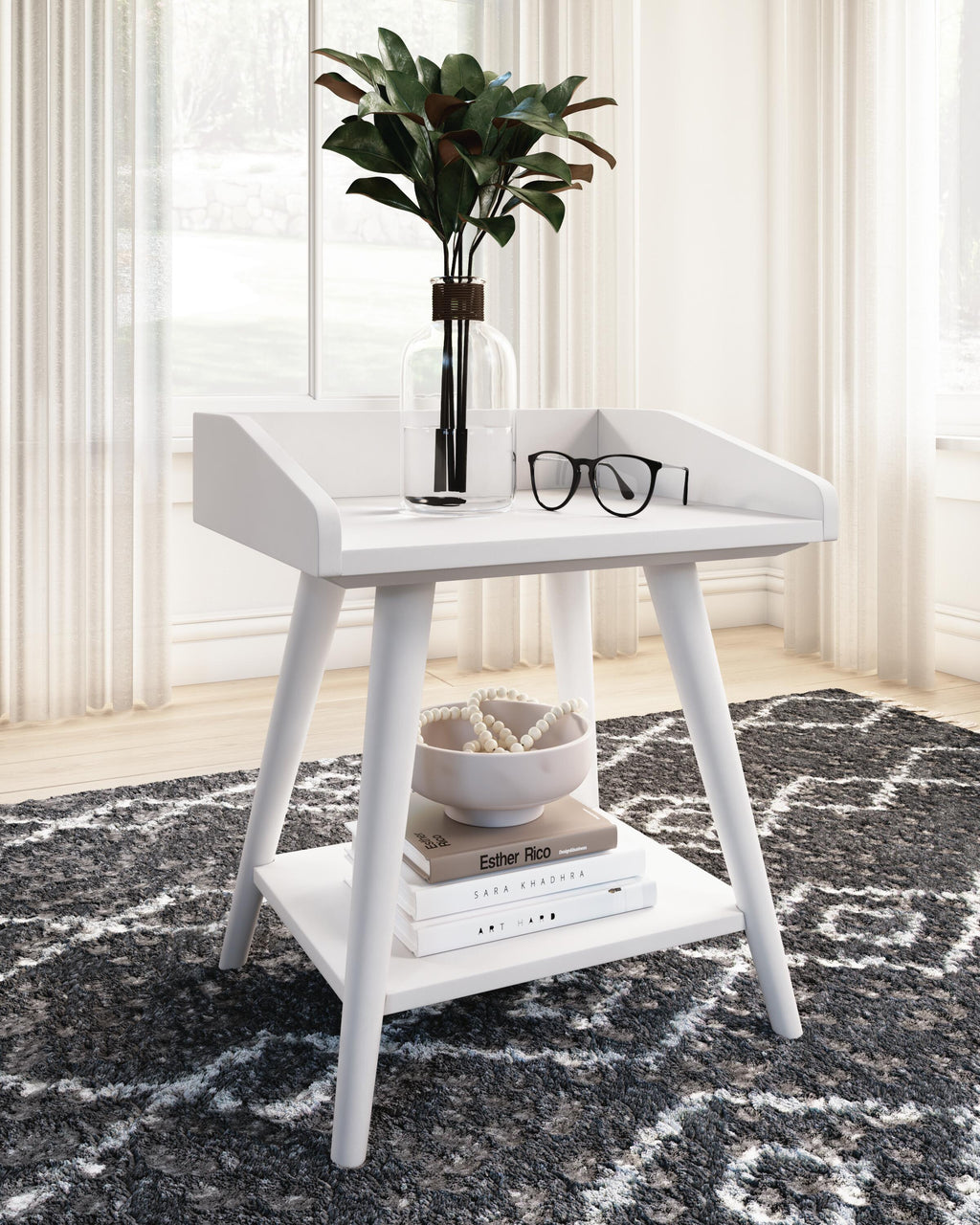 Blariden Accent Table in White, alternate view 3