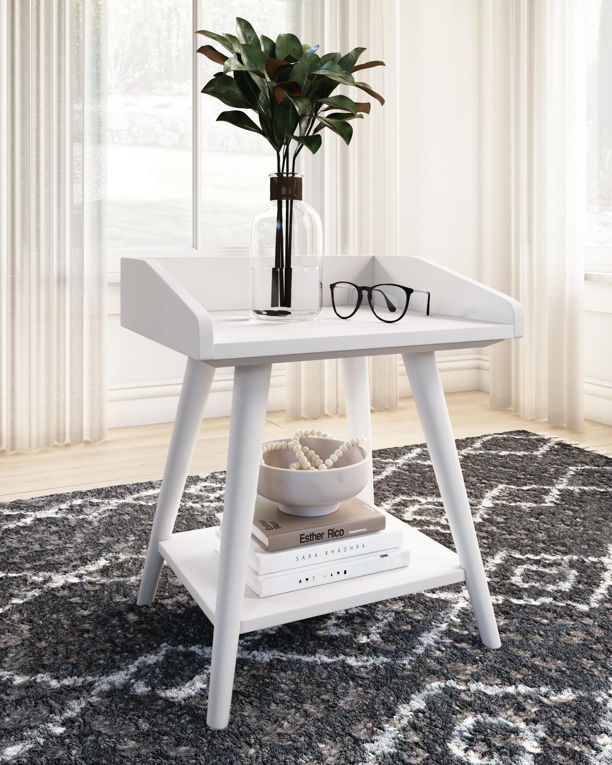 Blariden Accent Table in White, alternate view 3