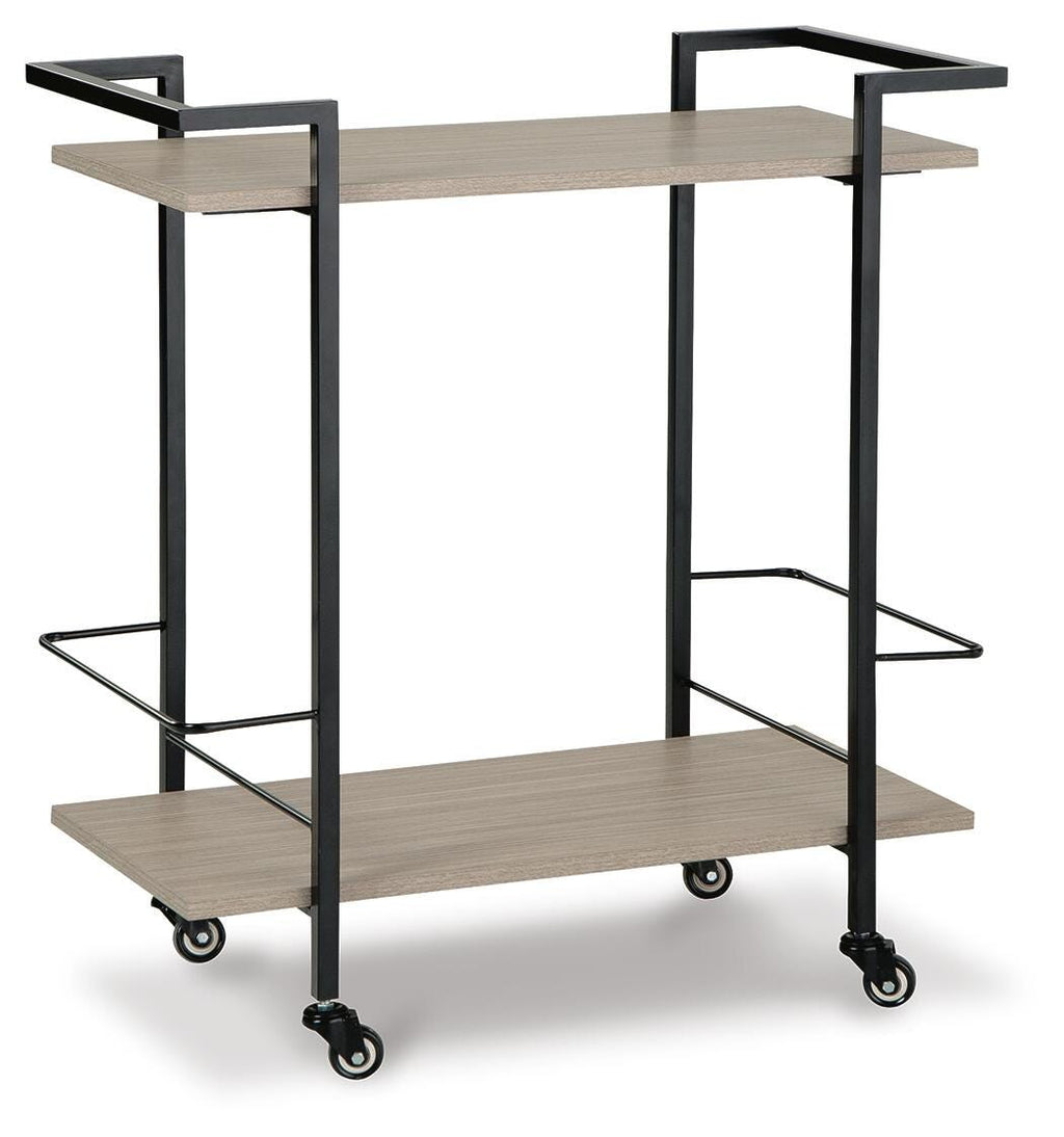 Waylowe Bar Cart in Brown/Black, angle view