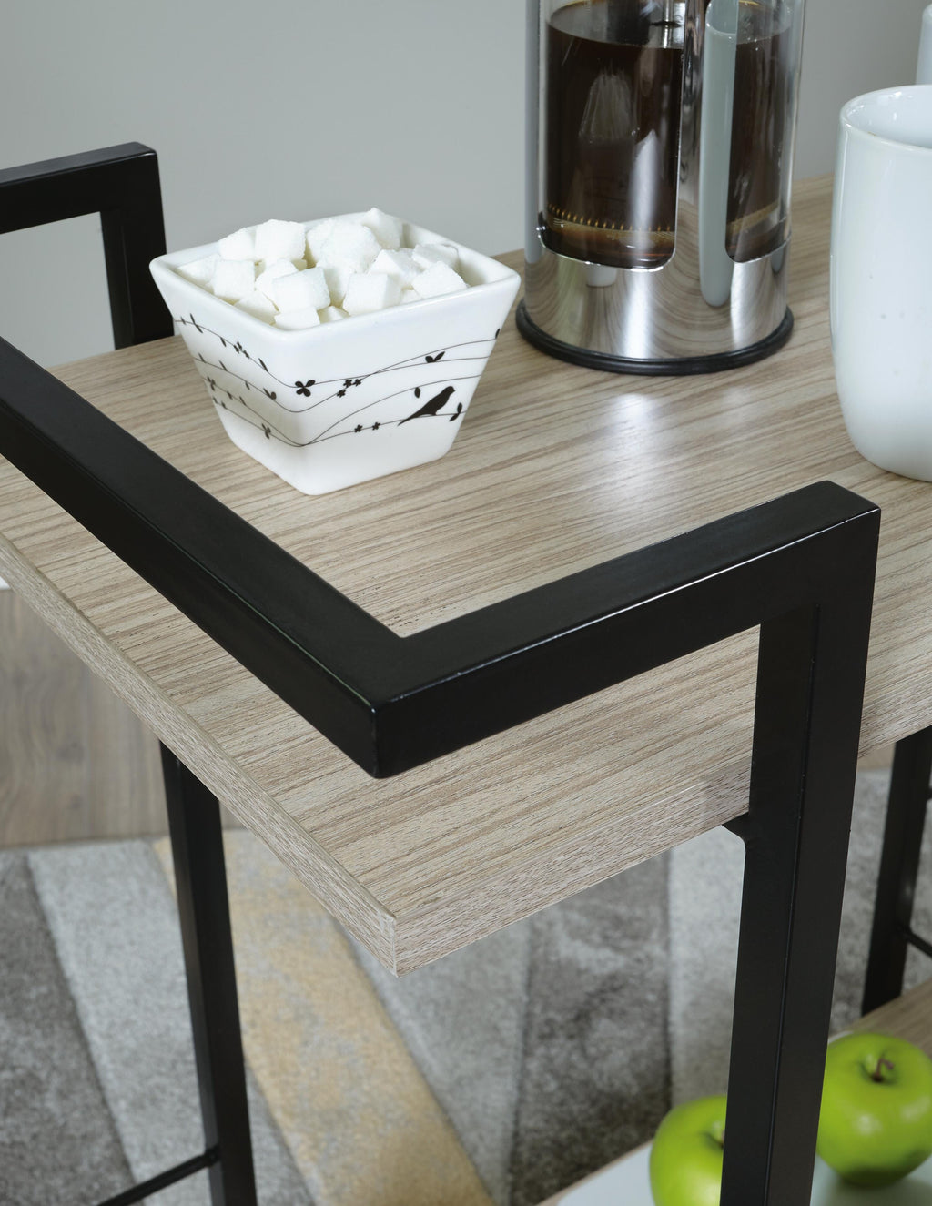 Waylowe Bar Cart in Brown/Black, detail view