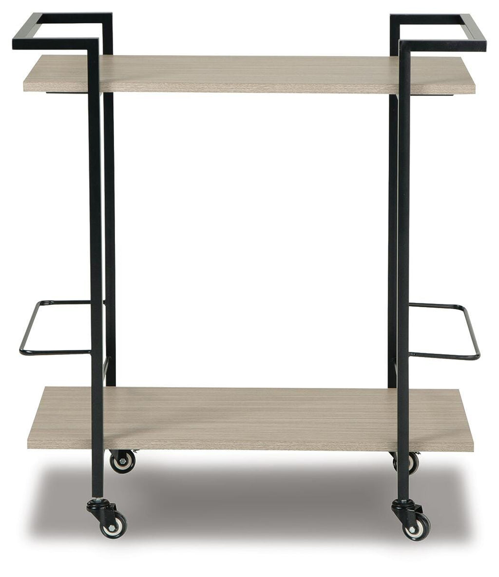 Waylowe Bar Cart in Brown/Black, front view