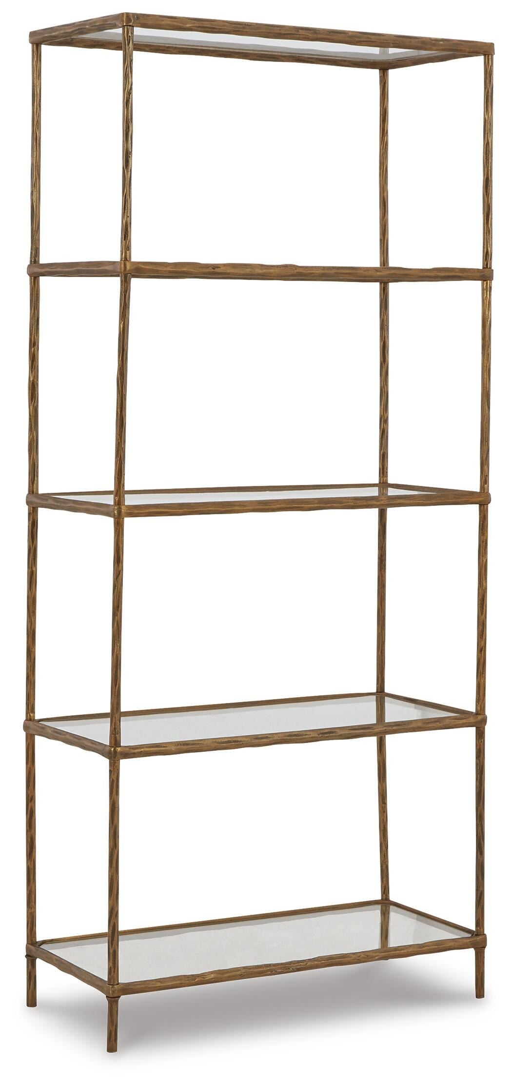 Ryandale Bookcase in Antique Brass Finish, angle view