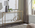 Ryandale Console Sofa Table in Antique Brass Finish