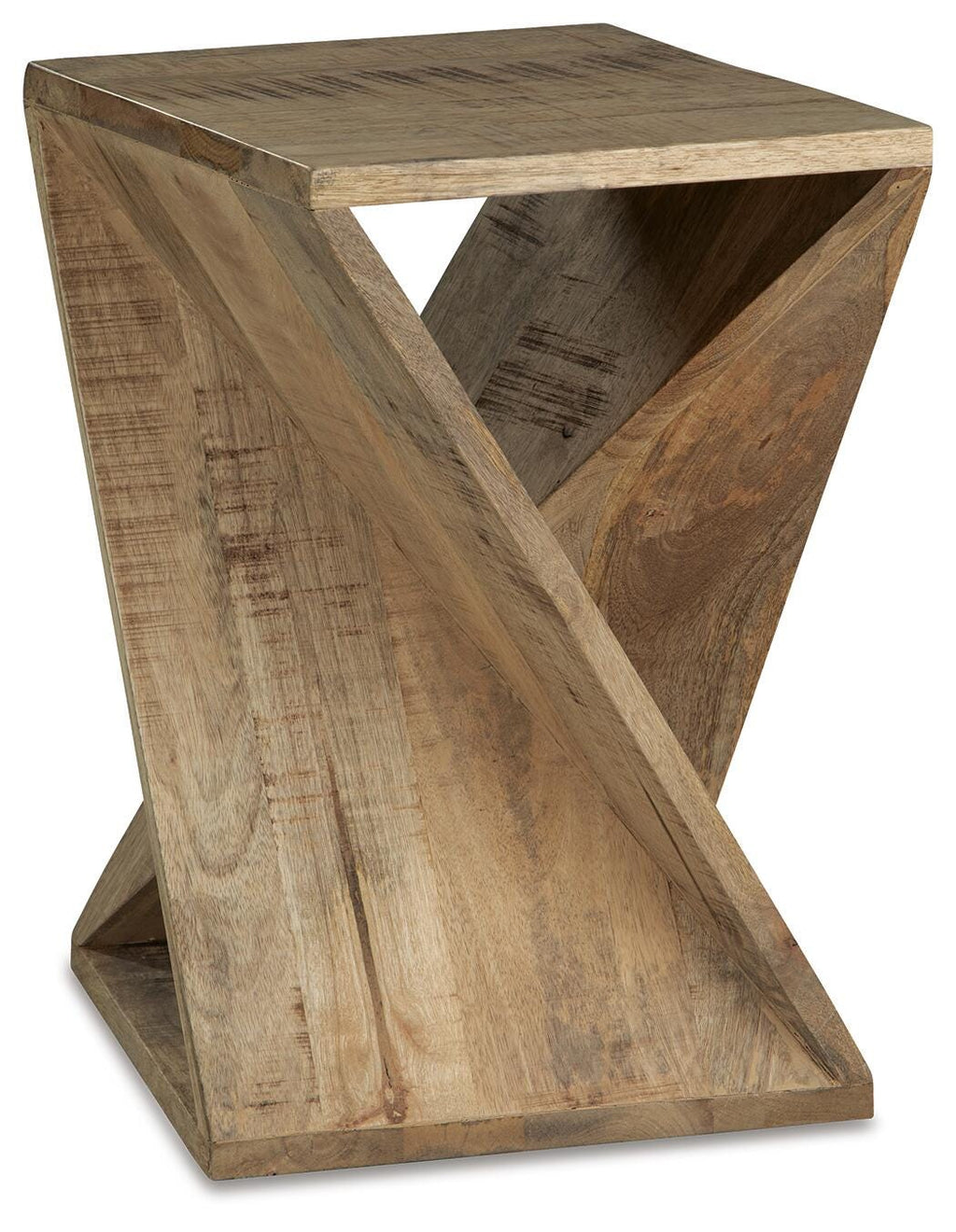 Zalemont Accent Table in Distressed Brown, angle view