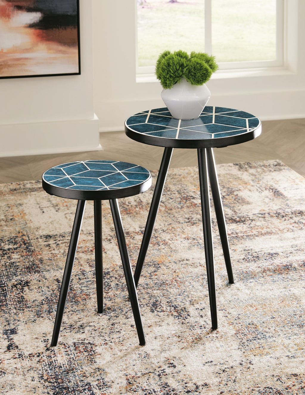 Clairbelle Accent Table (Set of 2) in Teal, alternate view 3
