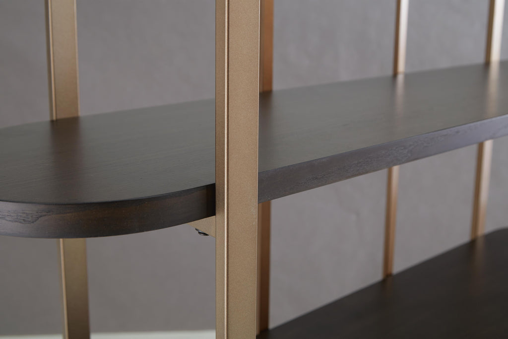 Brentmour Bookcase in Brown/Gold Finish, alternate view 6