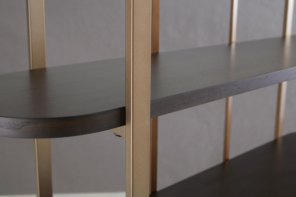 Brentmour Bookcase in Brown/Gold Finish, alternate view 6