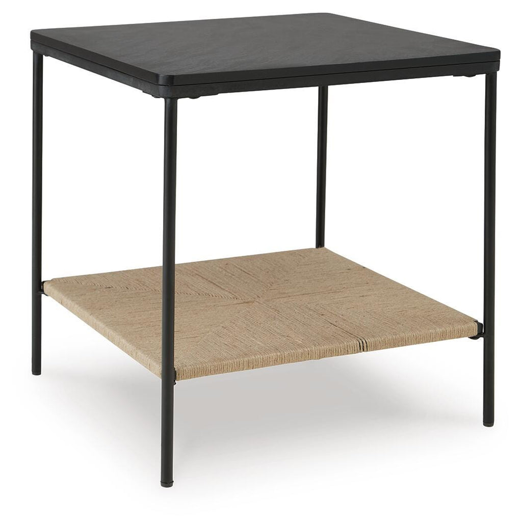 Minrich Accent Table in Black/Natural, angle view