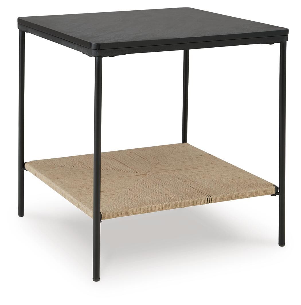 Minrich Accent Table in Black/Natural, angle view