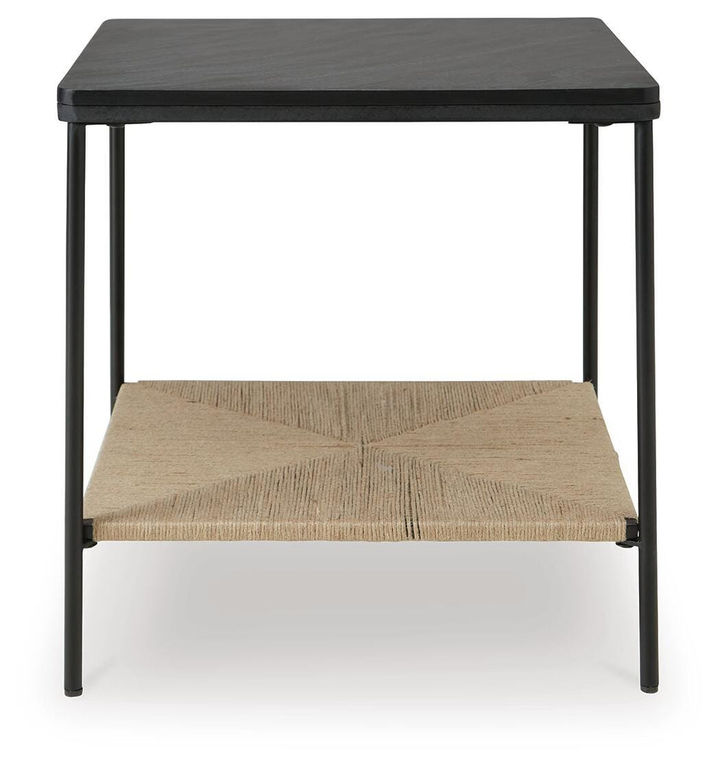 Minrich Accent Table in Black/Natural, front view
