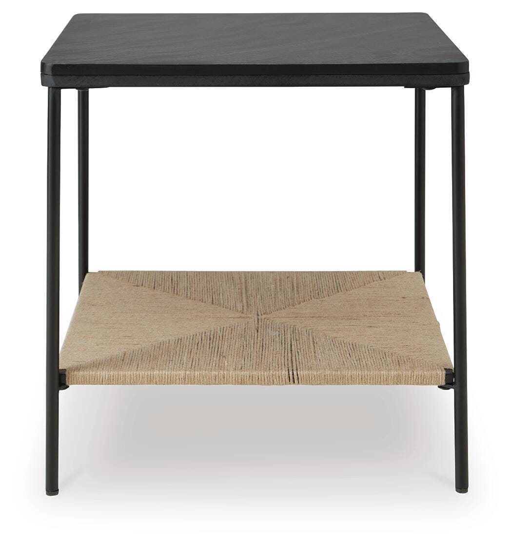 Minrich Accent Table in Black/Natural, front view