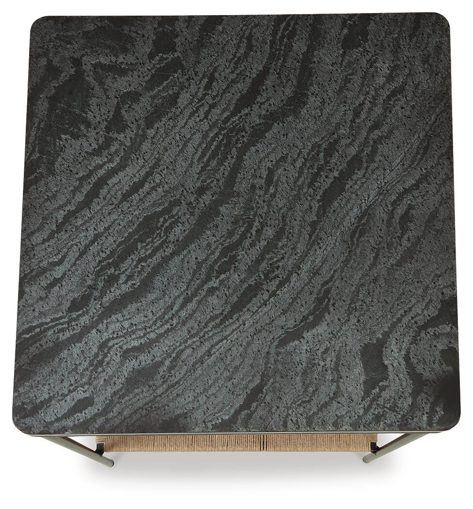 Minrich Accent Table in Black/Natural, top view