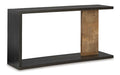 Camlett Console Sofa Table in Brown, angle view