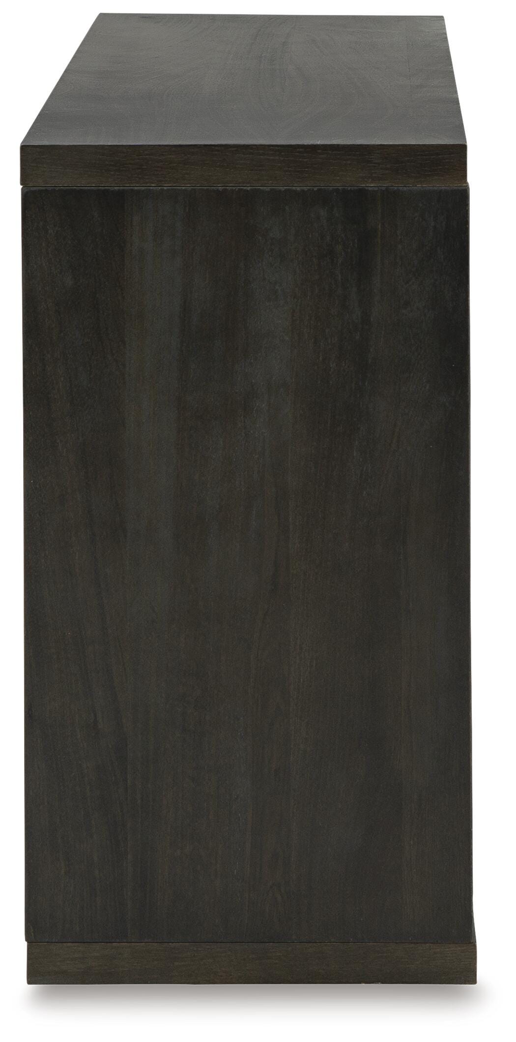 Camlett Console Sofa Table in Brown, side view