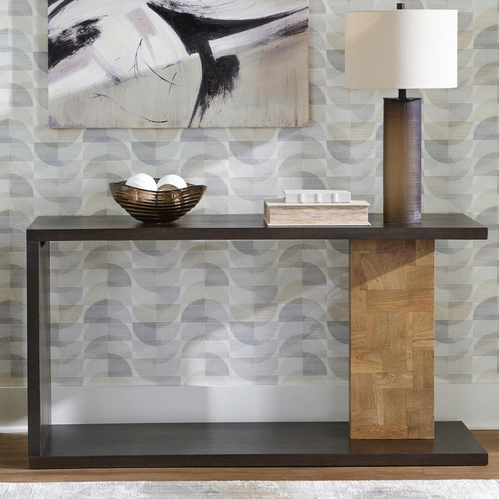 Camlett Console Sofa Table in Brown, alternate view 3