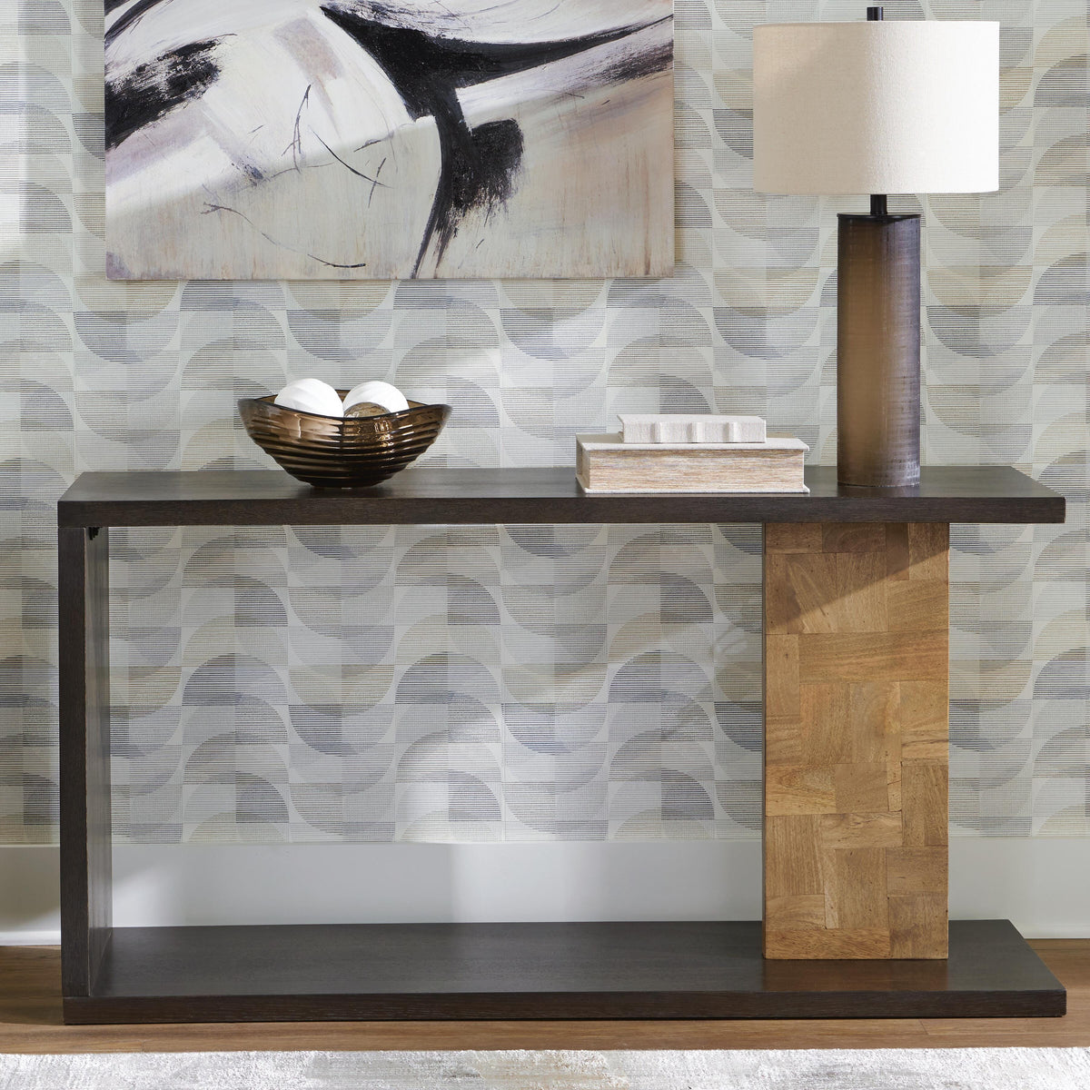 Camlett Console Sofa Table in Brown, alternate view 3