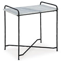Ashber Accent Table in White/Black, angle view