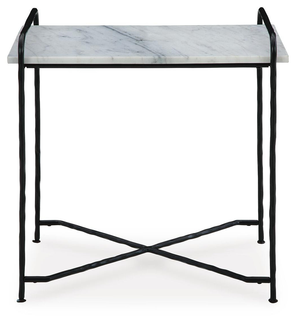 Ashber Accent Table in White/Black, front view