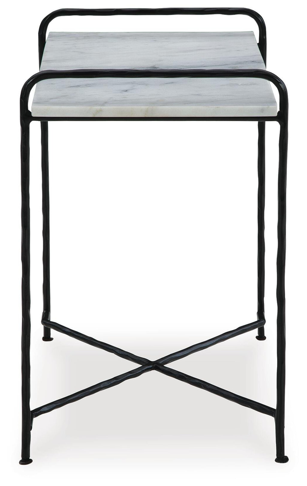 Ashber Accent Table in White/Black, side view