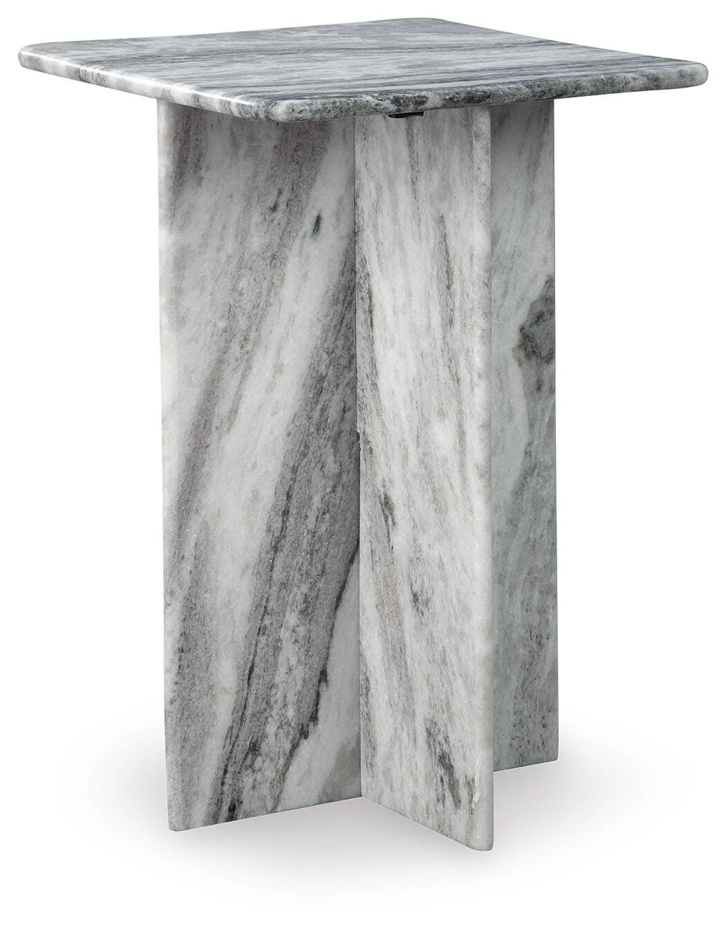 Keithwell Accent Table in Gray, angle view