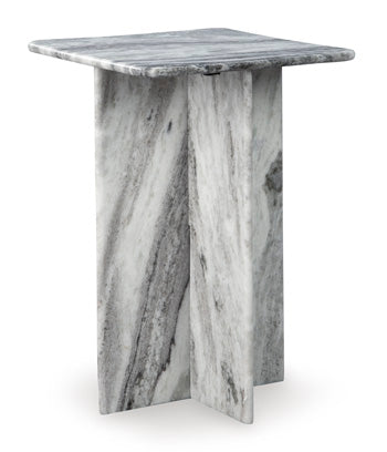 Keithwell Accent Table in Gray, angle view