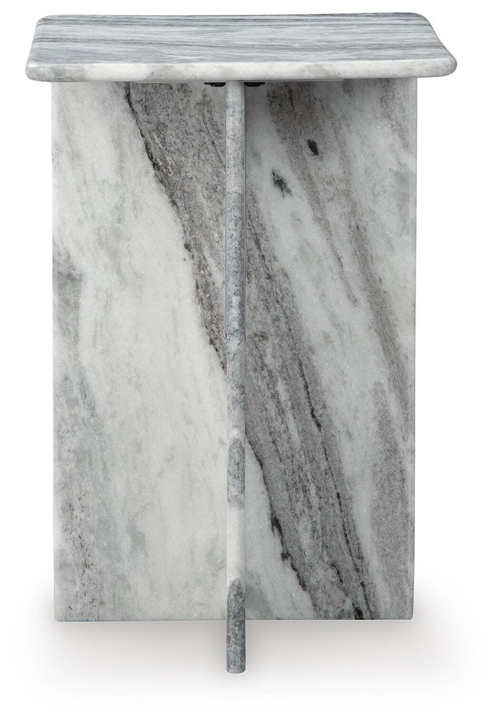 Keithwell Accent Table in Gray, back view