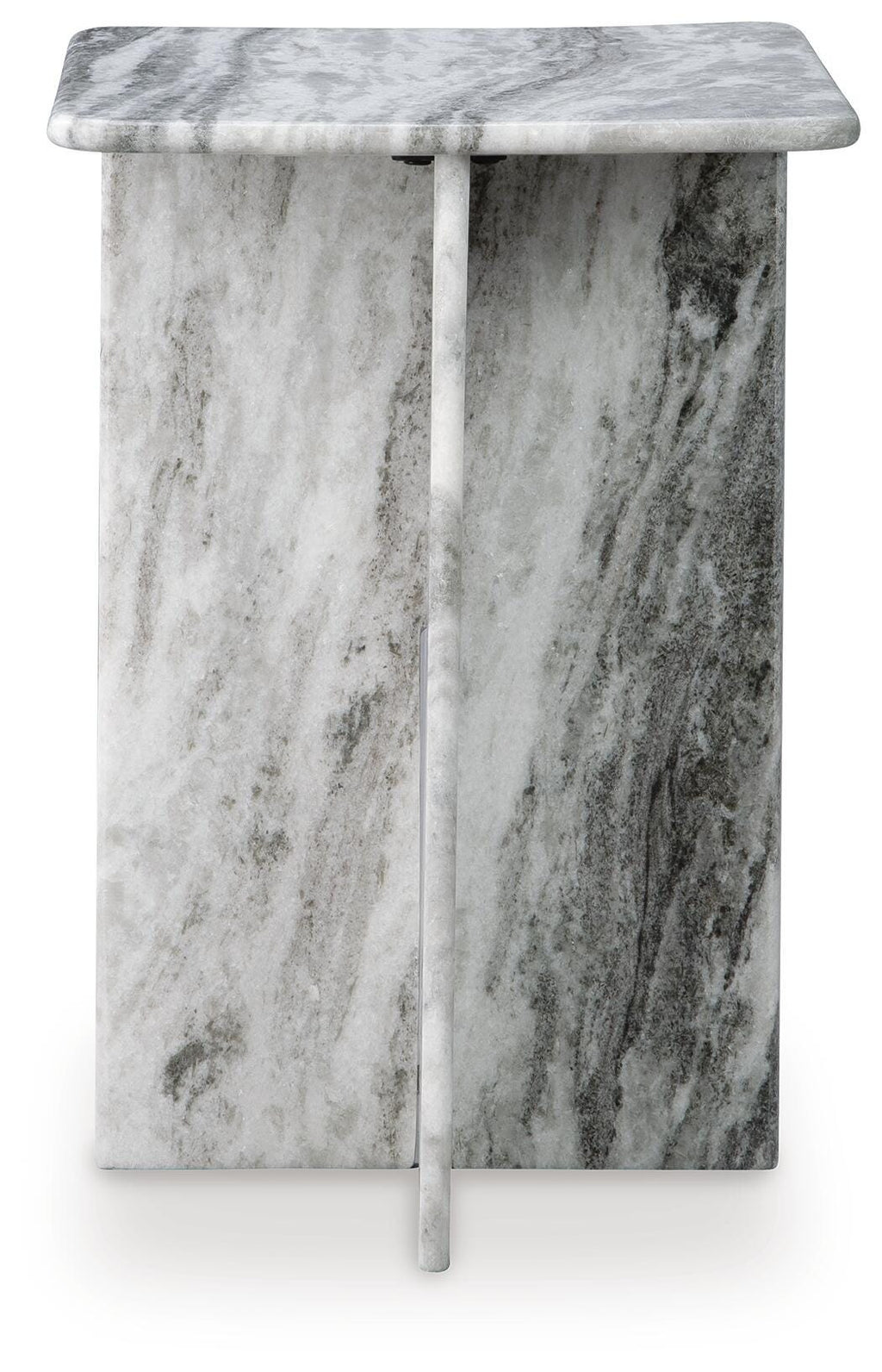 Keithwell Accent Table in Gray, side view