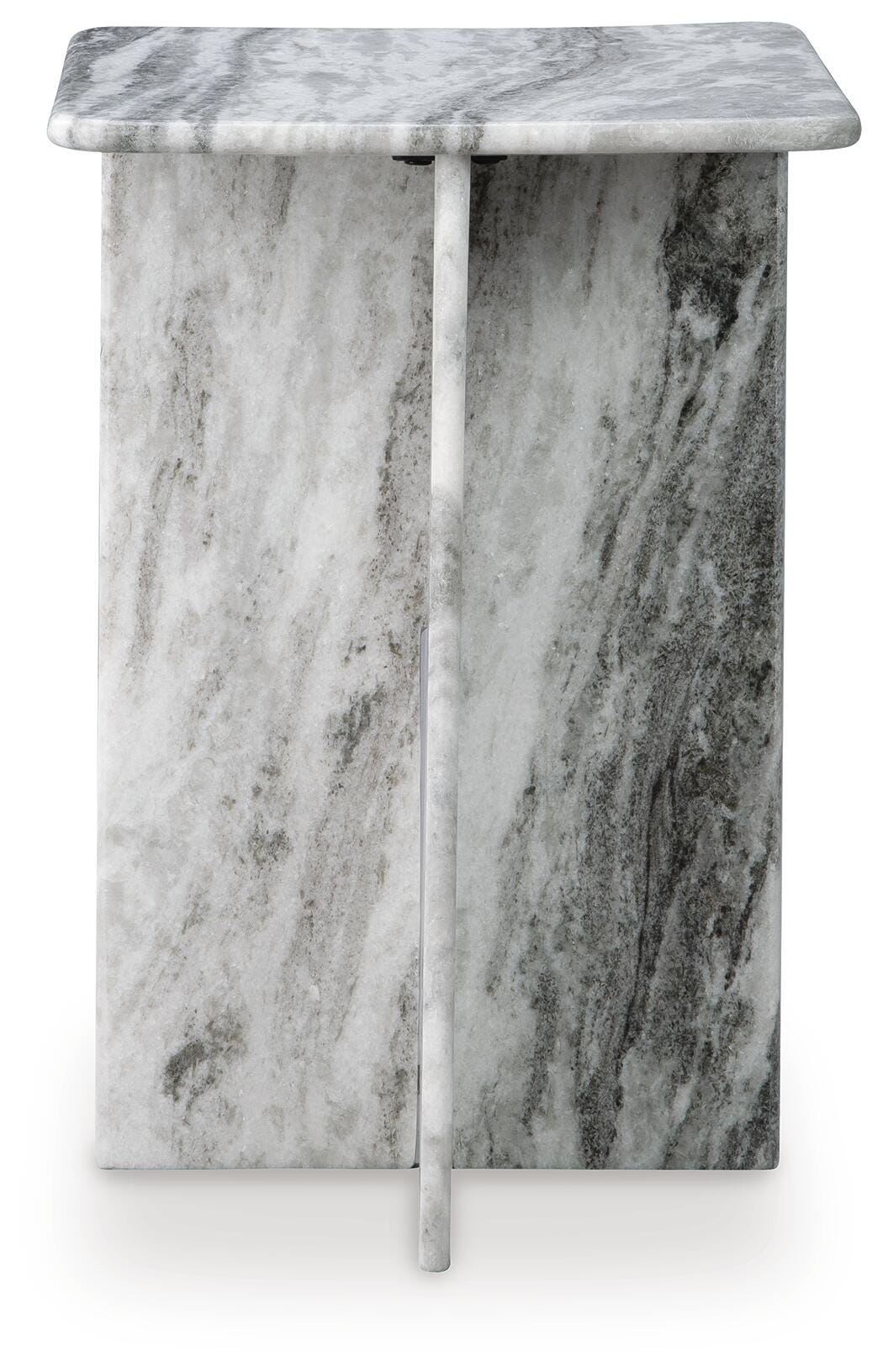 Keithwell Accent Table in Gray, side view