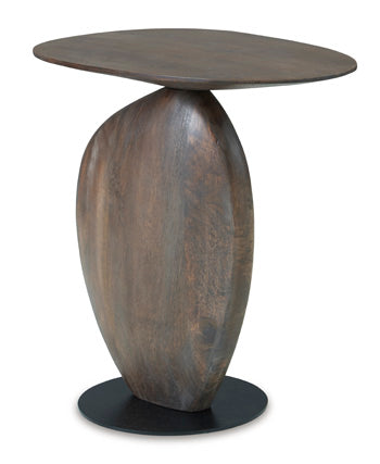 Cormmet Accent Table in Brown/Black, angle view