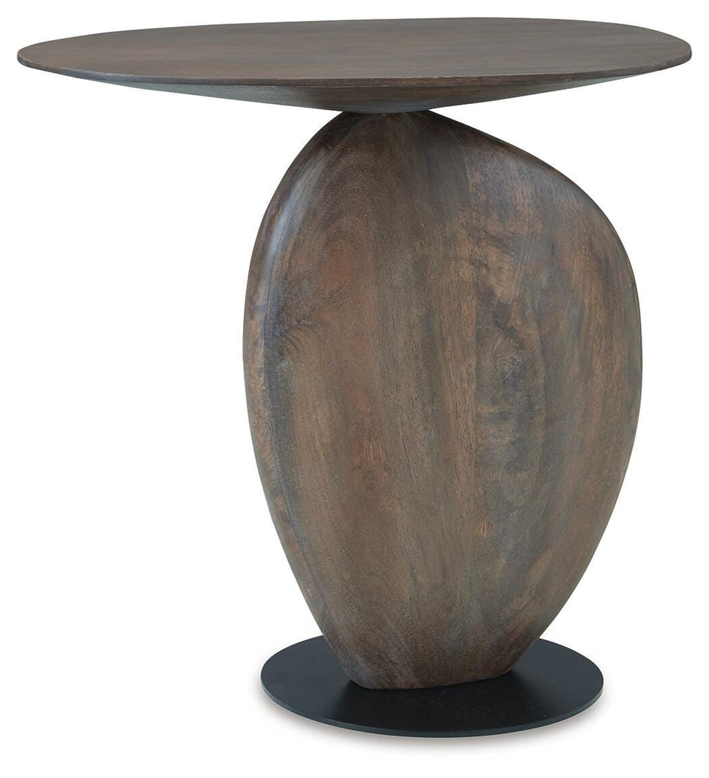 Cormmet Accent Table in Brown/Black, side view