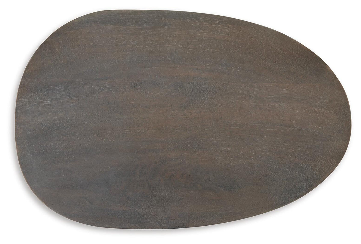 Cormmet Accent Table in Brown/Black, top view