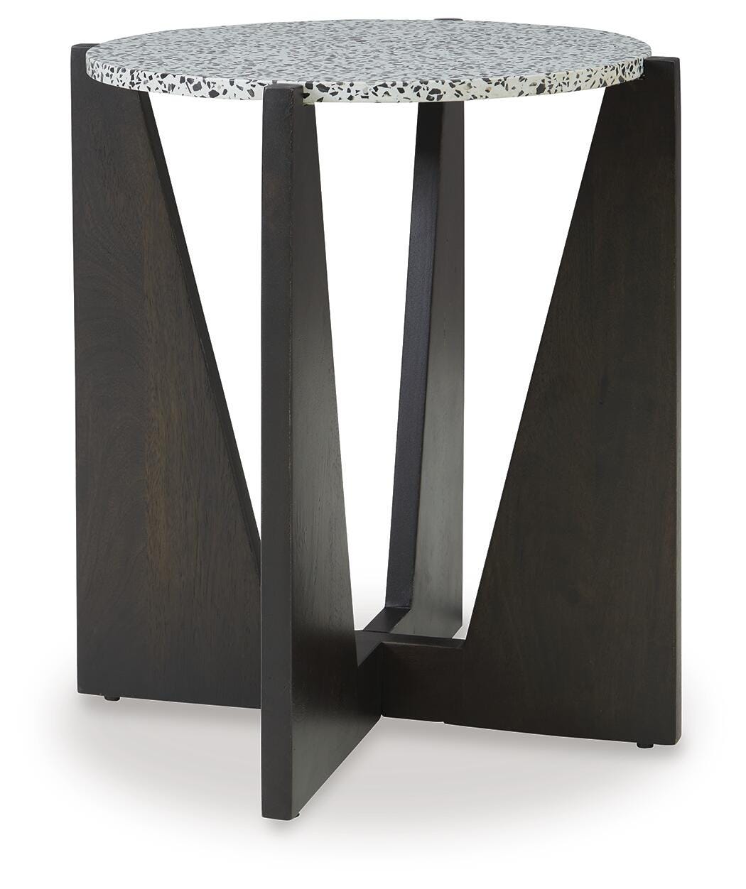 Tellrich Accent Table in Black/White, angle view