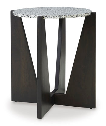 Tellrich Accent Table in Black/White, angle view