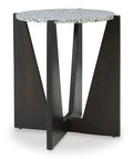 Tellrich Accent Table in Black/White, angle view