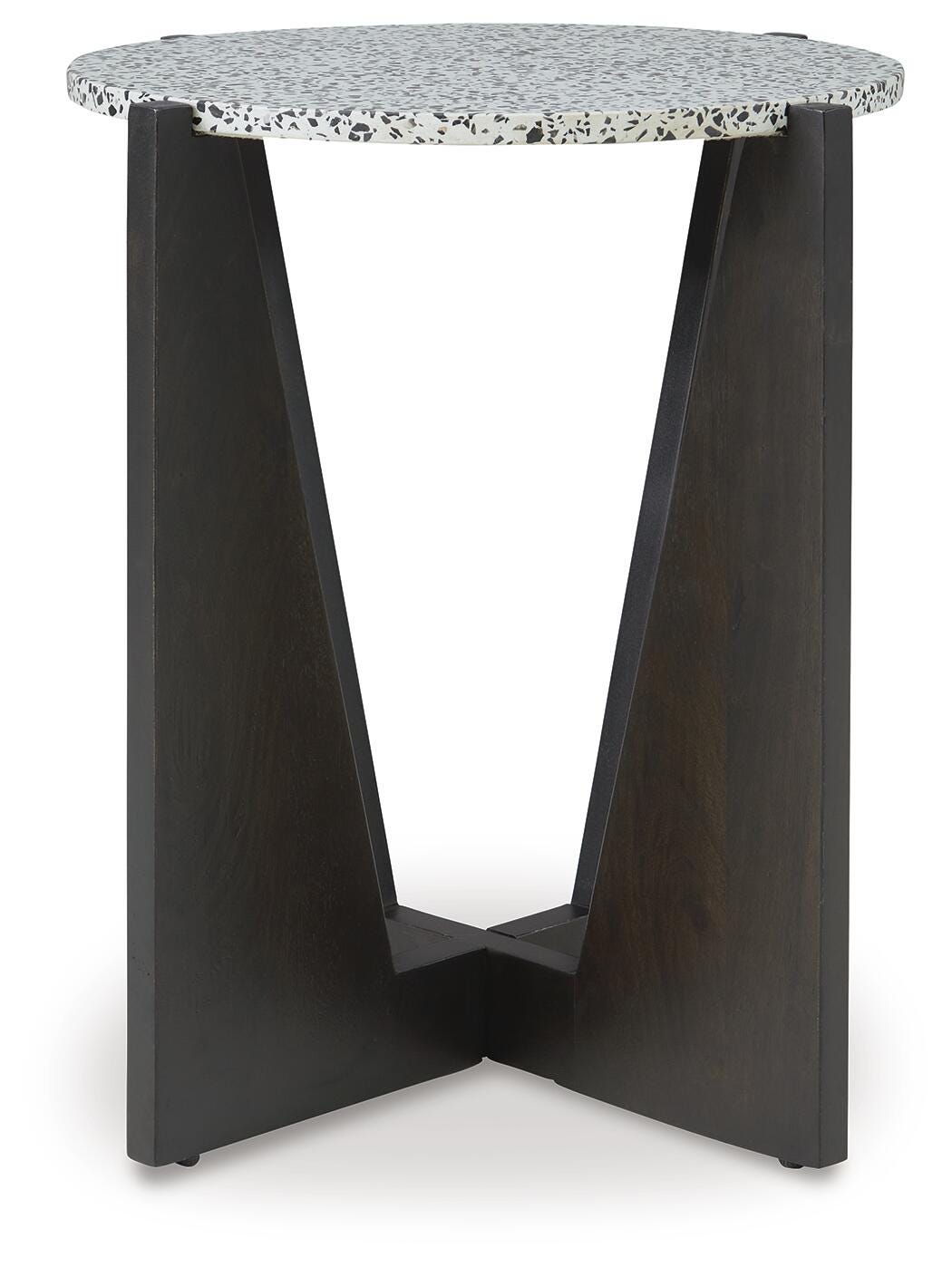 Tellrich Accent Table in Black/White, front view
