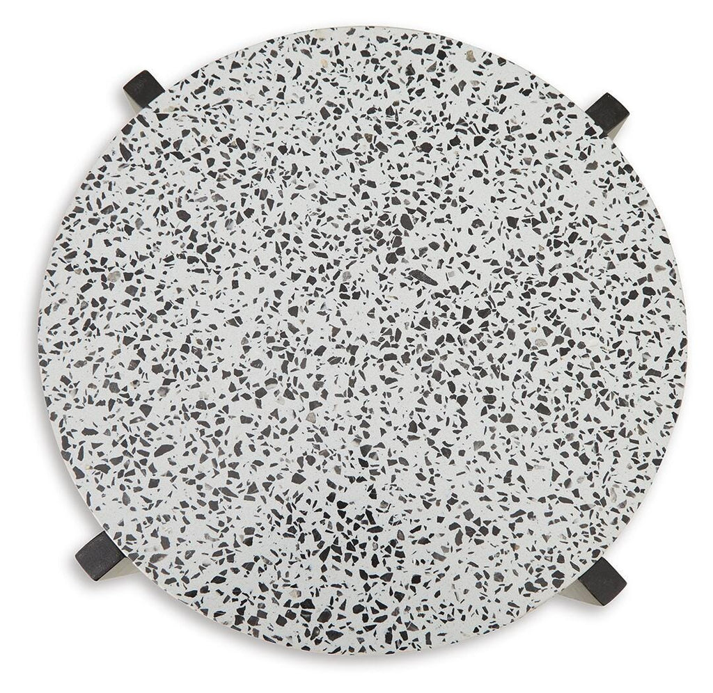 Tellrich Accent Table in Black/White, top view
