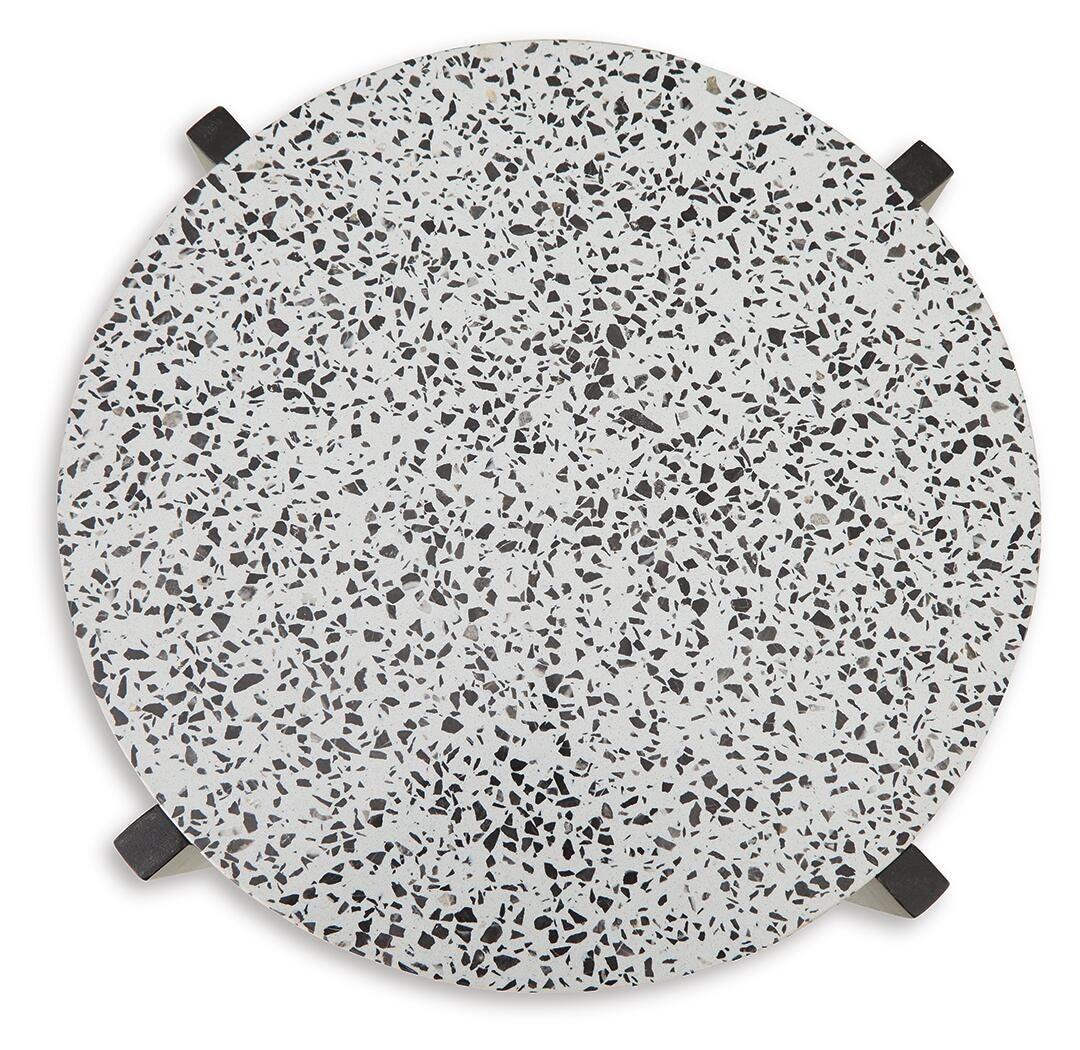 Tellrich Accent Table in Black/White, top view